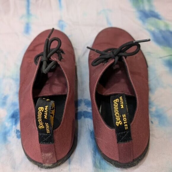 Dr Martens Santanitay Burgundy Canvas Sneakers Women Size 7 - Picture 4 of 7